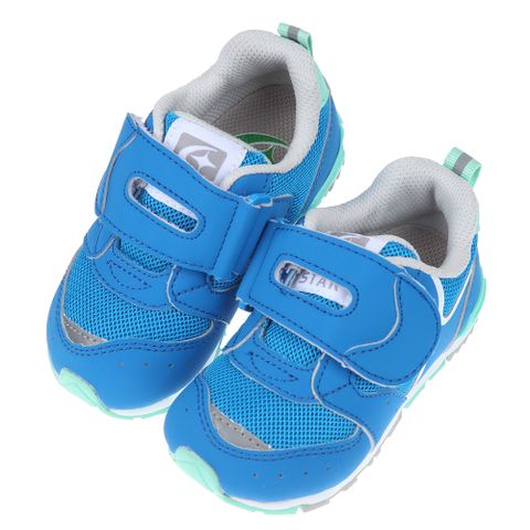 《布布童鞋》Moonstar日本Hi系列寶藍色寶寶機能學步鞋(13~14.5公分) [ I1P218B ]