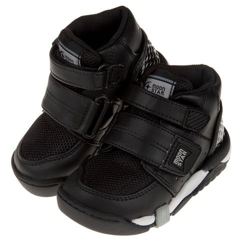 《布布童鞋》Moonstar日本Carrot黑色兒童護足機能鞋(15~21公分) [ I9B406D ]