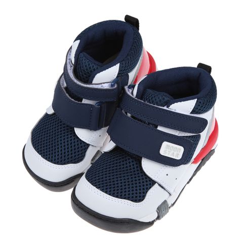 《布布童鞋》Moonstar日本Carrot深藍色兒童護足機能鞋(15~21公分) [ I2B835B ]