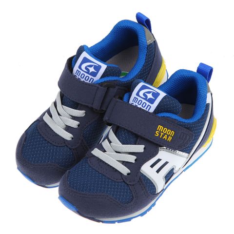 《布布童鞋》Moonstar日本月Hi系列深藍色兒童機能運動鞋(15~20公分) [ I2H235B ]