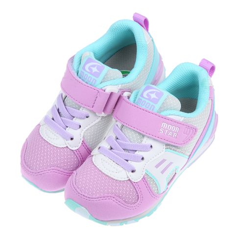 《布布童鞋》Moonstar日本月Hi系列粉紫色兒童機能運動鞋(15~20公分) [ I2G239F ]