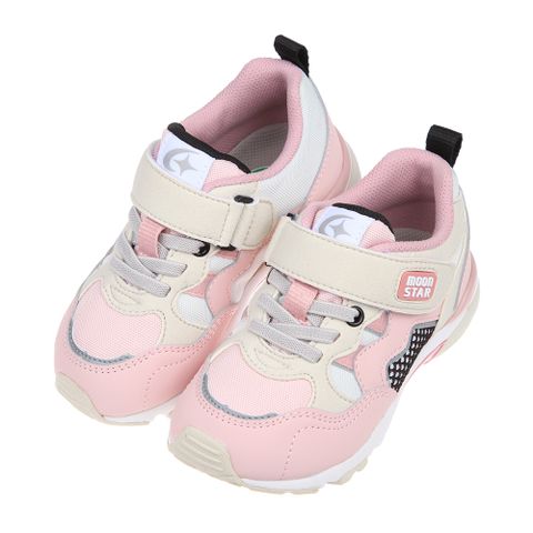 《布布童鞋》Moonstar日本Hi系列3E寬楦粉咖色兒童機能運動鞋(16~20公分) [ I2J934G ]