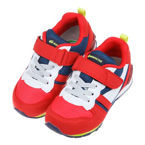《布布童鞋》Moonstar日本Hi系列紅黑色兒童機能運動鞋(15~19公分) [ I2R1S2A ]