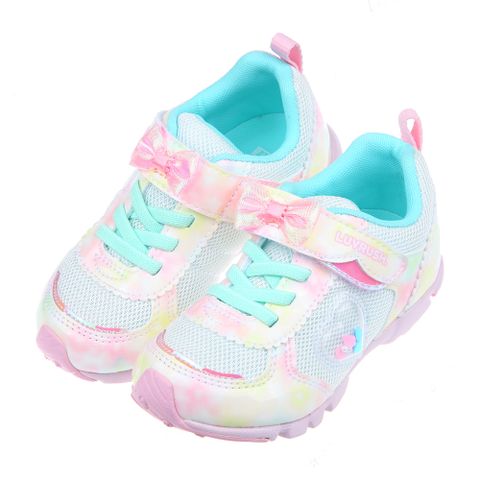 《布布童鞋》Moonstar日本LUVRUSH蝴蝶結白色兒童機能運動鞋(16~23公分) [ I2P014G ]