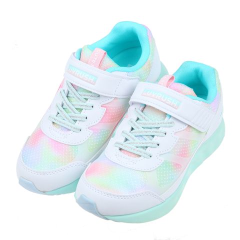 《布布童鞋》Moonstar日本LUVRUSH雲彩綠白色兒童機能運動鞋(19~24公分) [ I2N108M ]