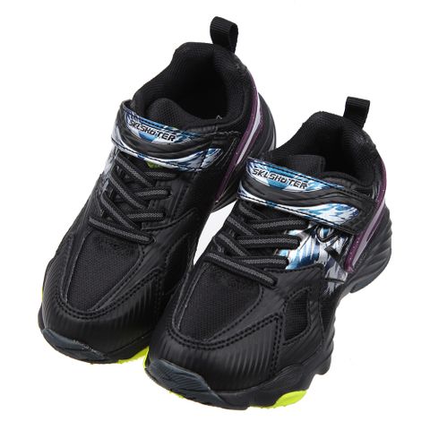 《布布童鞋》Moonstar炫技者旋風系列黑色兒童機能運動鞋(17~24公分) [ I2V156D ]