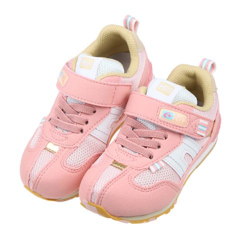 《布布童鞋》Moonstar日本Hi系列新復古粉色兒童機能運動鞋(15~21公分) [ I2U264G ]