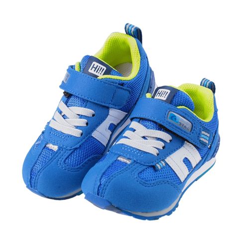 《布布童鞋》Moonstar日本Hi系列新復古藍色兒童機能運動鞋(15~19公分) [ I3C266B ]