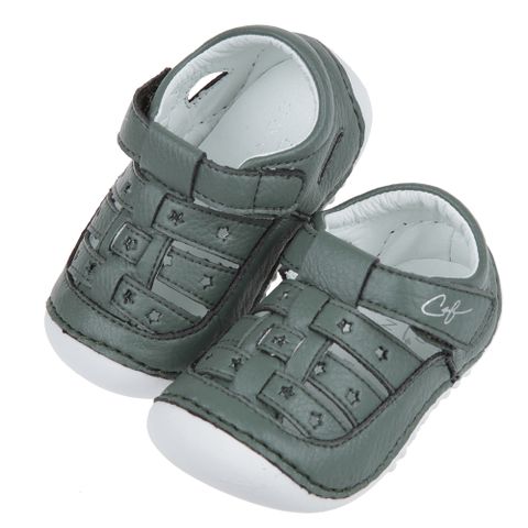 《布布童鞋》CONNIFE星星森林綠色寶寶涼鞋(12.5~15公分) [ Q1B550C ]