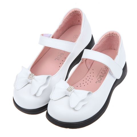 《布布童鞋》台灣製典雅蝴蝶結白色公主鞋學生鞋(20~24公分) [ K2Q966M ]