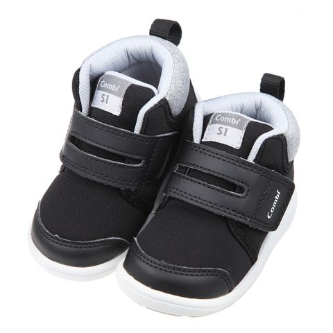 《布布童鞋》Combi黑色Core_S中筒成長機能學步鞋(12.5~16.5公分) [ S2Q1BKD ]
