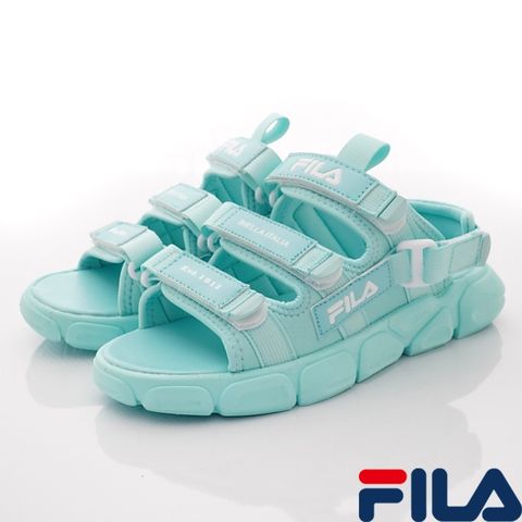 Fila 頂級童鞋-休閒運動涼鞋-3-S418V-331水藍-19~24cm