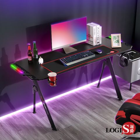 LOGIS 邏爵 火爆特工碳纖電競桌 電腦桌117x60【V2-1060】