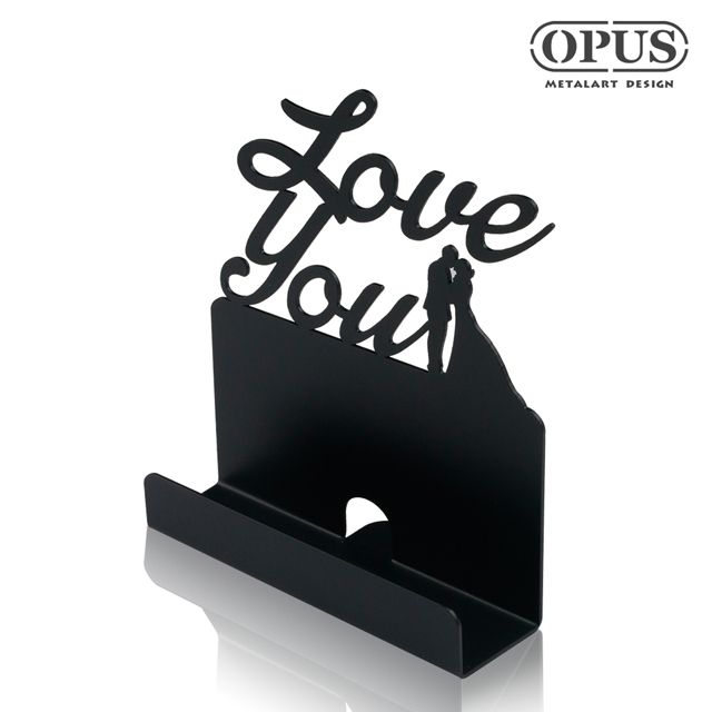 OPUS 東齊金工  歐式鐵藝名片座《愛戀相擁》經典黑