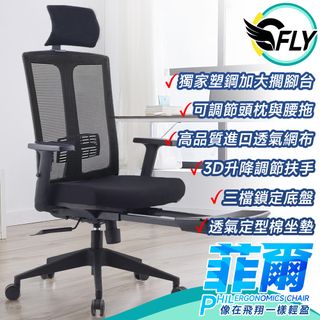 《C-FLY》菲爾網椅 辦公椅/電腦椅/主管椅 黑色