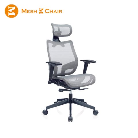 Mesh 3 Chair 崴美 恰恰人體工學網椅-附頭枕(銀灰)