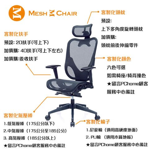 【Mesh 3 Chair】華爾滋人體工學椅-客製化系列
