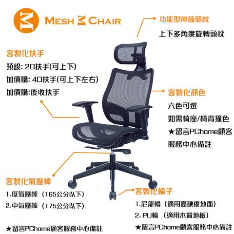 Mesh 3 Chair 崴美 恰恰人體工學椅-客製化系列