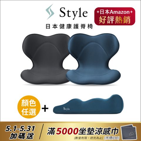 Style 【美姿紓壓組】 Smart 美姿調整椅輕奢款 藍+ Recovery Pole 3D身形舒展棒