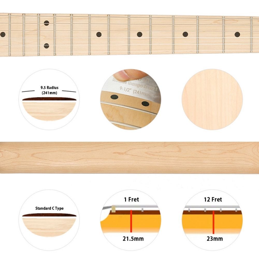9.5 241mm) 9-1/2 (241m1 Fret12 FretStandard C Type21.5mm23mm