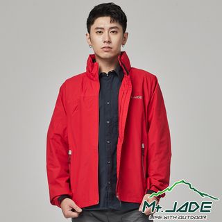 Mt.JADE 男款 Piaski Basic防風防水外套 休閒風雨衣/入門款-洋紅