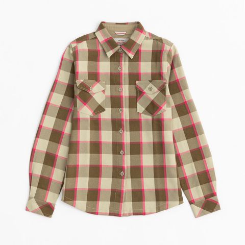 ADISI 女透氣快乾休閒格紋長袖襯衫AL2321077 / 深卡.淺卡