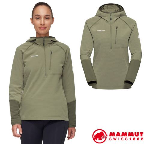 MAMMUT 長毛象 女 Madris Light ML Half Zip Hoody 輕量彈性保暖連帽長袖上衣.T恤.帽T/環保材質/1014-06060