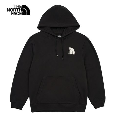 The North Face北面女款黑色刺繡LOGO印花長袖帽T｜8DC4JK3