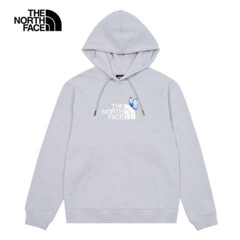 The North Face北面女款紫色蝴蝶LOGO印花長袖帽T｜8F0EBOB