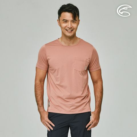 ADISI 男合撚超細纖維抑菌短袖口袋圓領T AL2311083 (M-XL) 豆沙粉