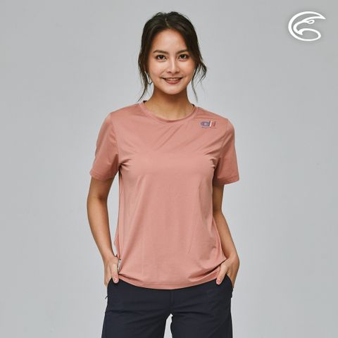 ADISI 女合撚超細纖維抑菌短袖圓領T AL2311084 (M-2XL) 豆沙粉