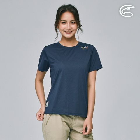 ADISI 女合撚超細纖維抑菌短袖圓領T AL2311084 (M-2XL) 法式海軍藍