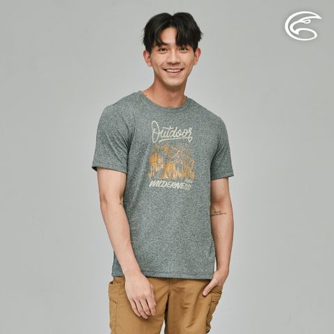 ADISI 男圓領涼感智能纖維速乾短袖圖T AL2311047 (S-2XL) 雙色炭灰