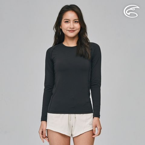 ADISI 女Tactel Pro長袖快乾排汗圓領上衣AL2391060 (S-XL) 黑色