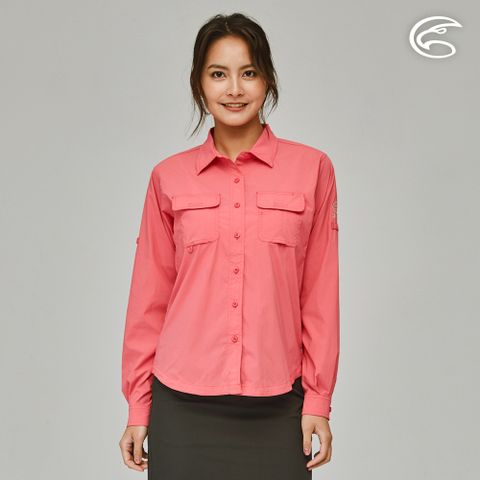 ADISI 女UPF50+透氣快乾長袖襯衫AL2311038 (S-2XL) 粉桃紅