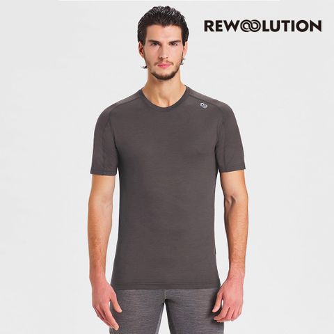 【Rewoolution】男HERO 140g短袖T恤(深灰褐色)-羊毛衣 T恤 登山必備 吸濕排汗|REDB1MC50386
