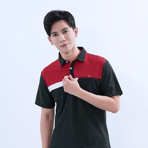 遊遍天下 男款抗UV休閒吸濕排汗POLO衫GS1035黑紅