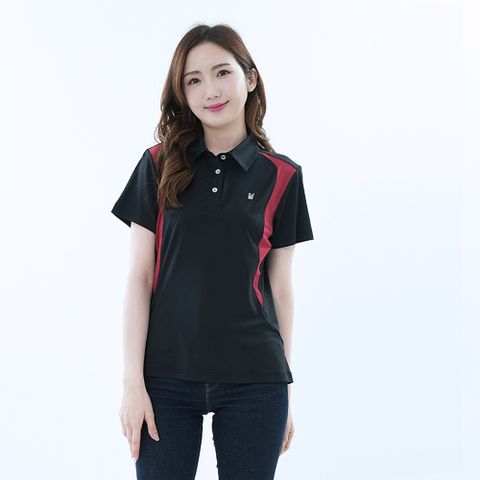 遊遍天下 女款顯瘦抗UV吸濕排汗短袖POLO衫(GS1048)黑色