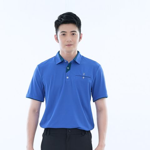 遊遍天下 男款抗UV防曬吸濕排汗速乾機能POLO衫GS1037 藍色