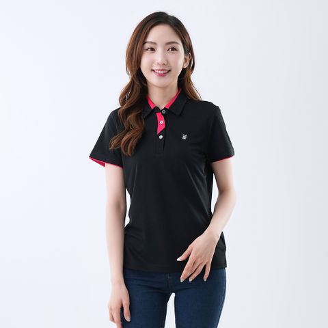 遊遍天下女款抗UV防曬吸濕排汗速乾機能POLO衫(GS1036黑色)