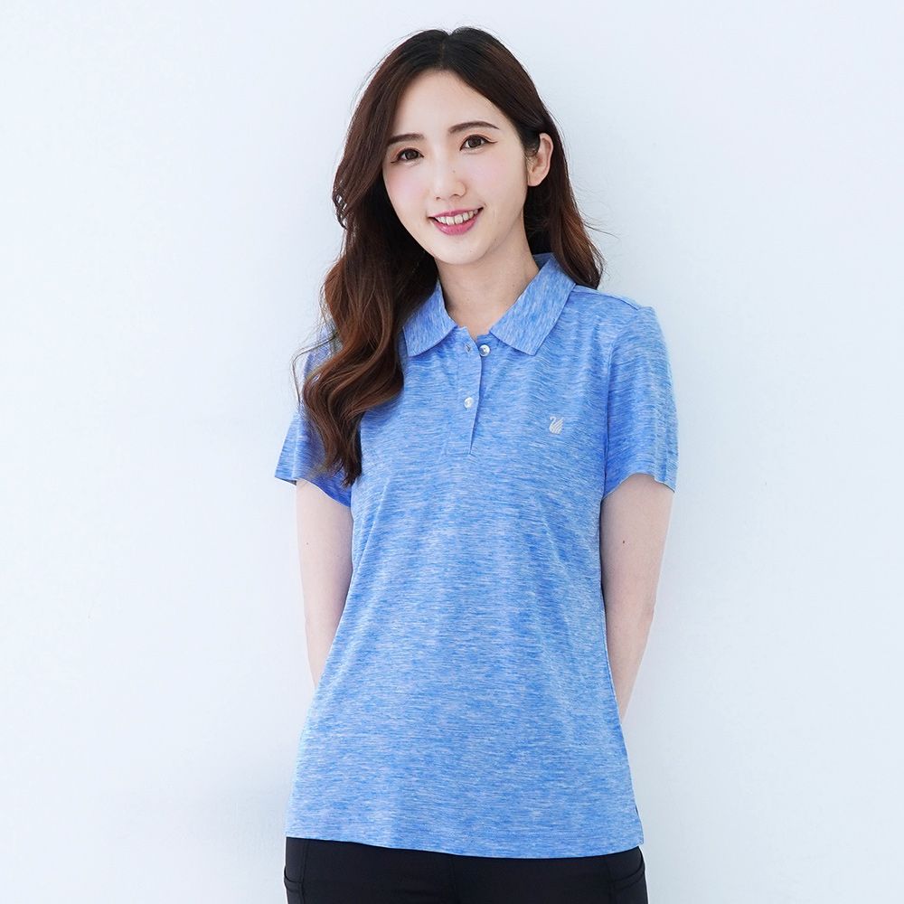 遊遍天下  MIT女款雲彩透氣吸排抗UV速乾POLO衫GS1020淺藍