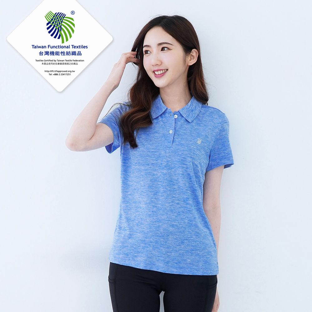 遊遍天下  MIT女款雲彩透氣吸排抗UV速乾POLO衫GS1020淺藍