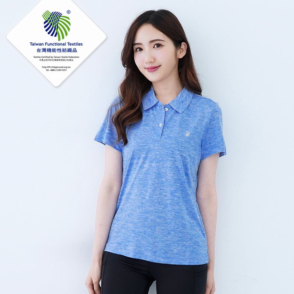 遊遍天下  MIT女款雲彩透氣吸排抗UV速乾POLO衫GS1020淺藍