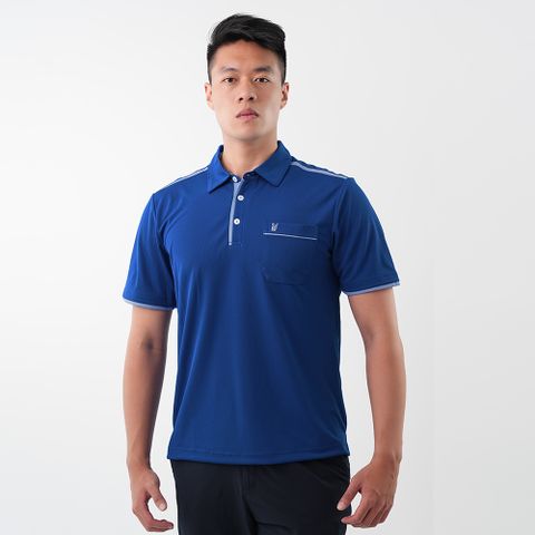 遊遍天下 男款抗UV防曬吸濕排汗速乾機能POLO衫(GS1033)寶藍