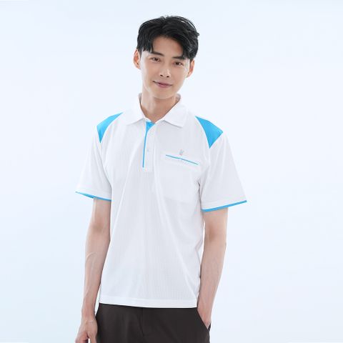 遊遍天下 男款抗UV吸濕排汗機能POLO衫(GS1043)白色