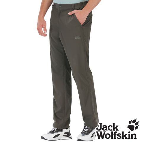 【Jack Wolfskin 飛狼 】男 彈性吸排休閒長褲『墨綠』