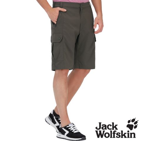 【Jack Wolfskin 飛狼 】男 多口袋快乾休閒短褲『墨綠』