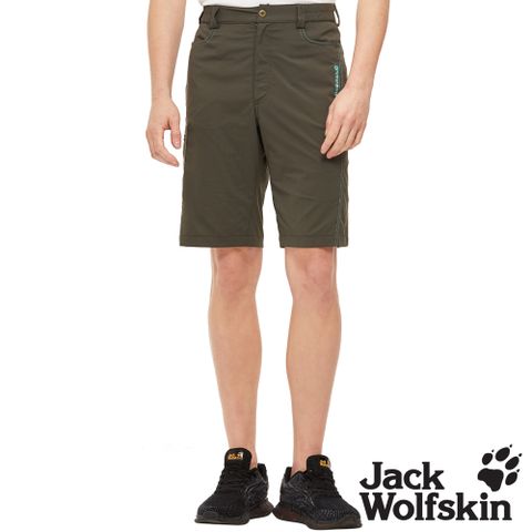 【Jack Wolfskin 飛狼 】男 supplex 透氣快乾休閒短褲 登山褲『橄綠』
