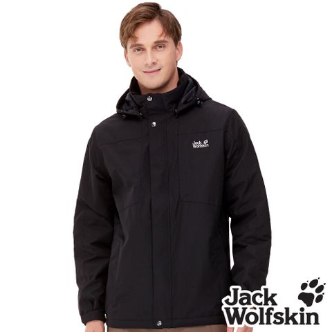 【Jack Wolfskin 飛狼 】男 帥氣防風防潑水保暖外套 衝鋒衣『黑』