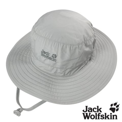 【Jack wolfskin 飛狼】透氣抗UV可收納圓盤帽 遮陽帽『淺灰』